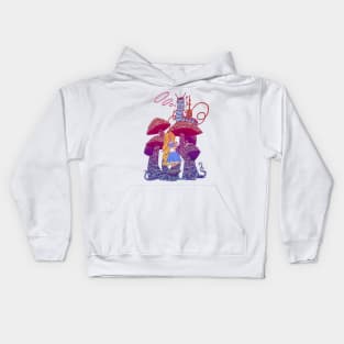 Alice and The Hookah Smoking Caterpillar Kids Hoodie